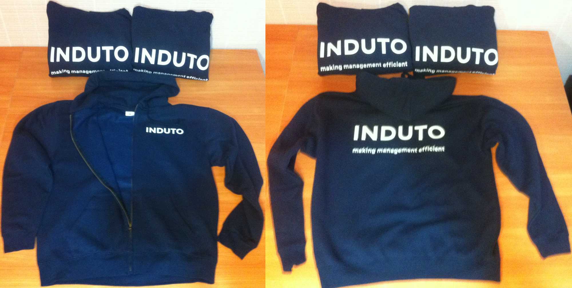 фото примера печати фирменного лого на толстовке худи с замком