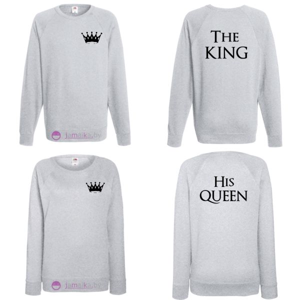 парные свитшоты The King His Queen