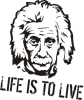 Принт life_live_einstain для печати на майке, футболке, толстовке, свитшоте, кепке или кружке